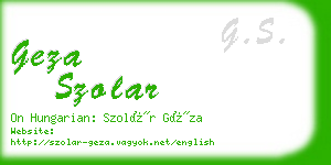 geza szolar business card